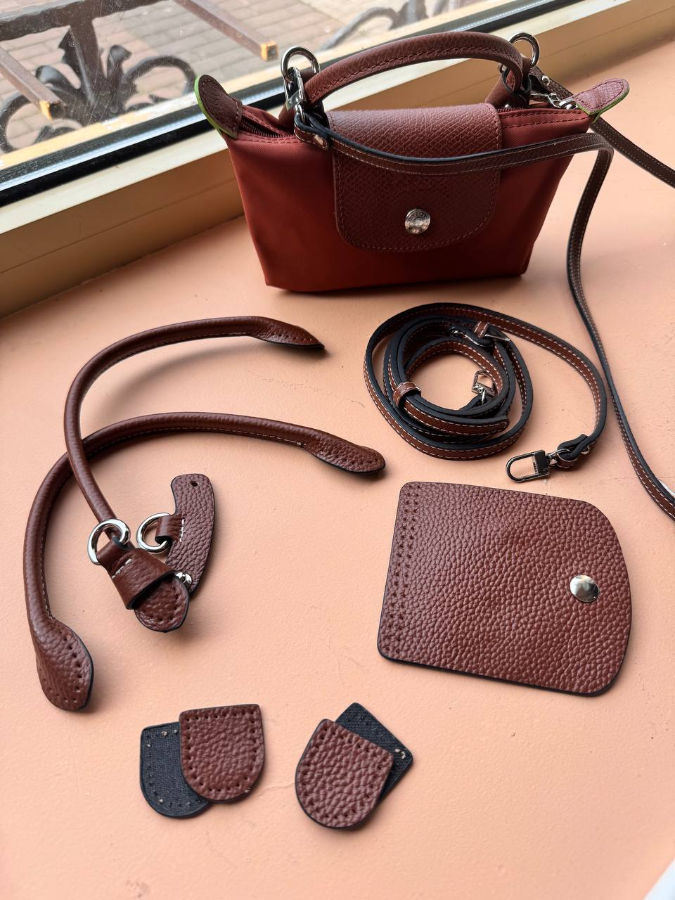 Набор на сумку Longchamp (Лоншан) (коньяк)