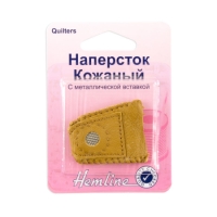 Hemline Наперсток кожаный с металлической пластиной