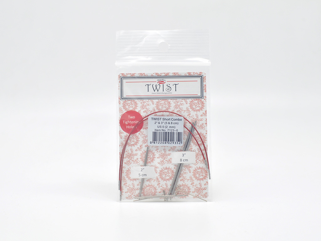 ChiaoGoo Twist Short Combo набор съемных металлических спиц 5 и 8 см - 2 мм 