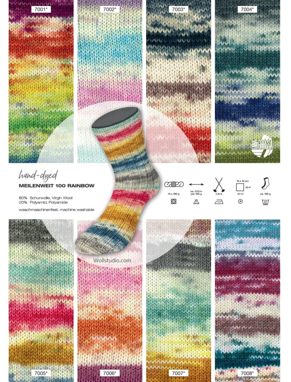 Lana Grossa Meilenweit 100 Rainbow hand-dyed*