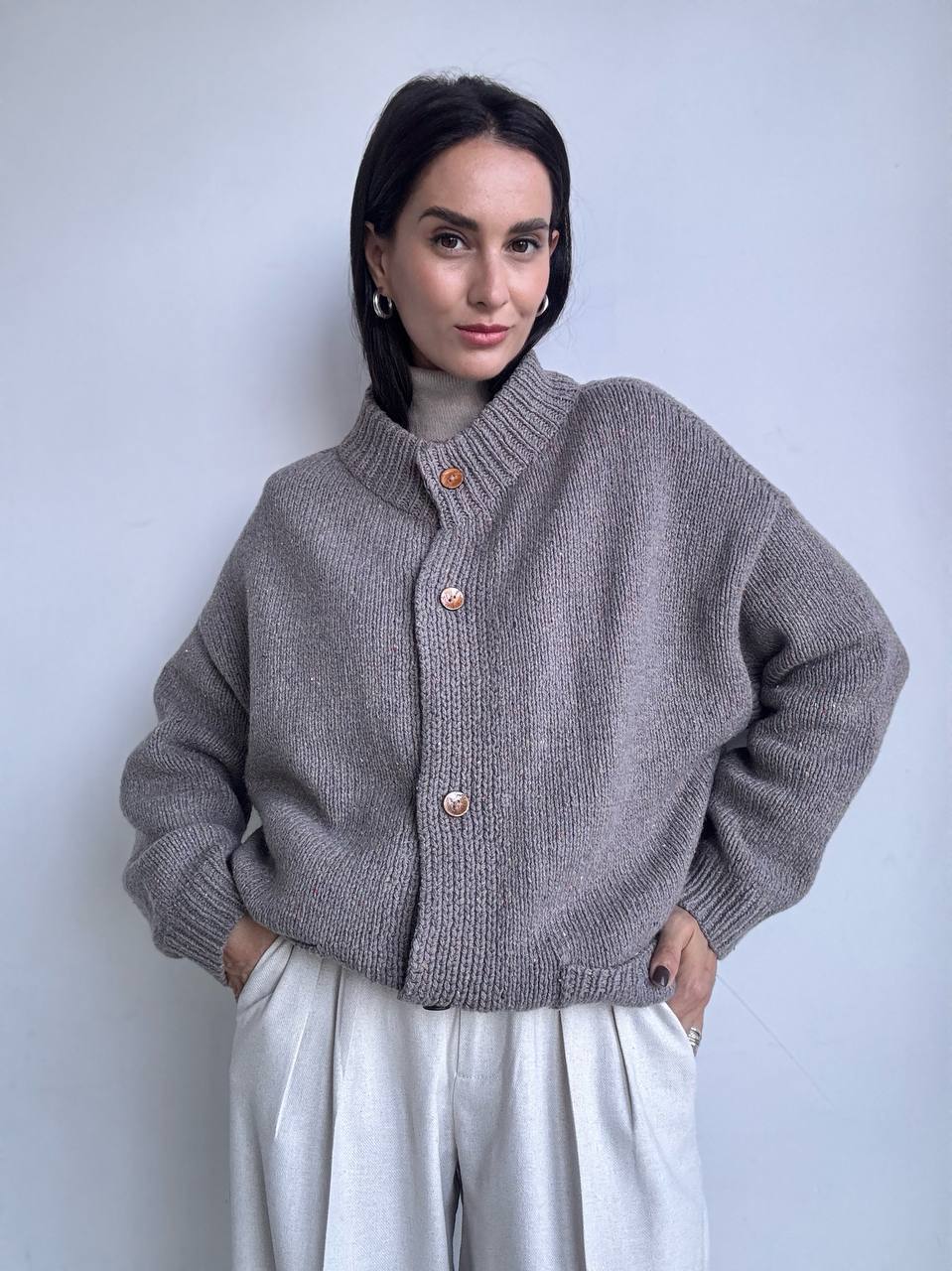 Описание Бомбер-кардиган Tweed