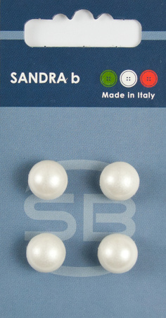 Sandra Пуговицы на ножке, 4 шт на блистере, 11,43мм (белый)