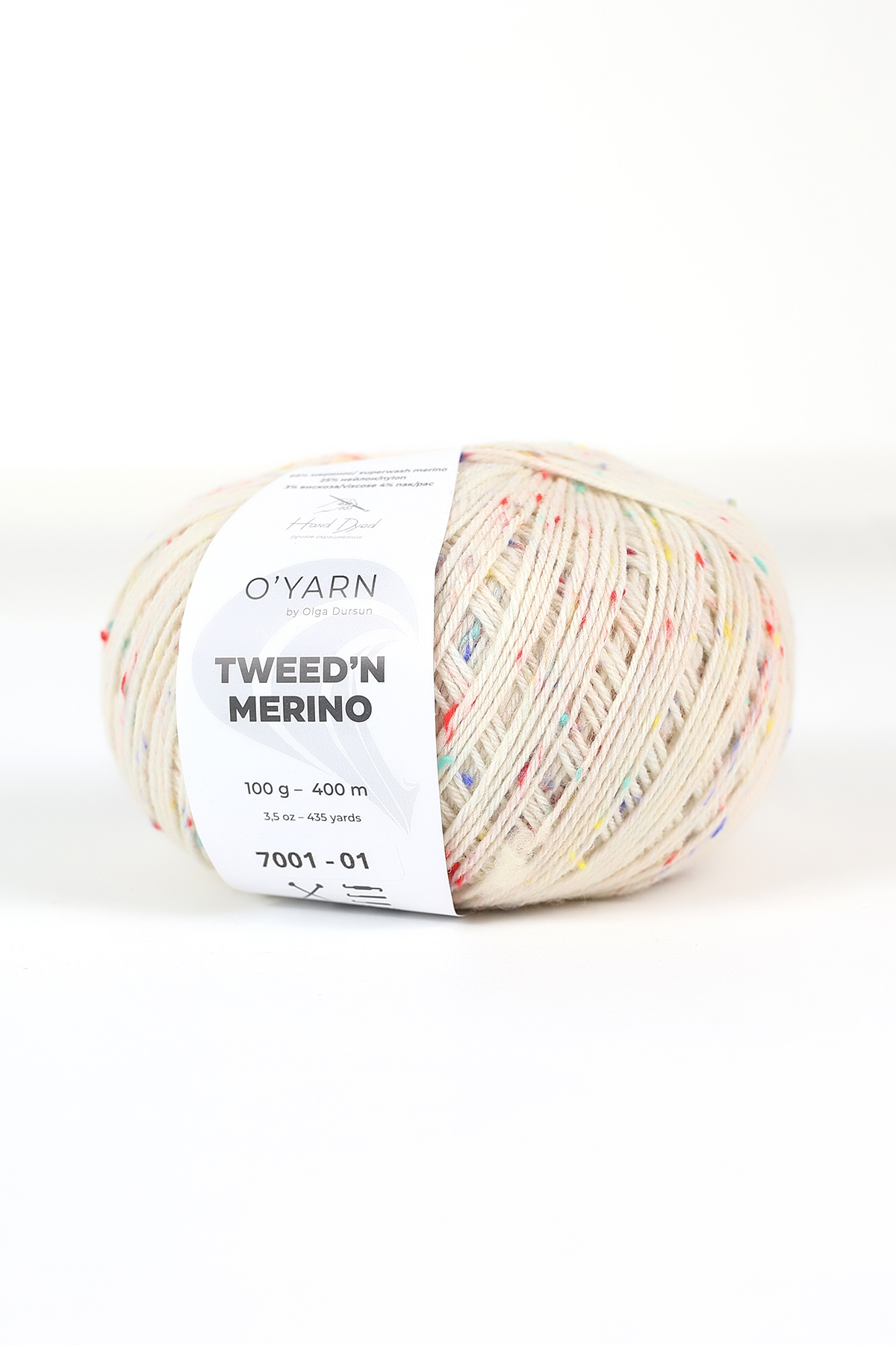 O'Yarn TWEED’N MERINO с цветными крапинками (твид) (7001)
